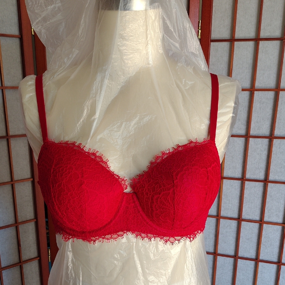 Red Lace Balconette Bra - Victoria Secret